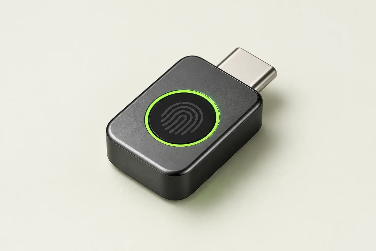 TinyDigit One, lecteur d’empreinte graphite avec anneau lumineux et connecteur USB-C